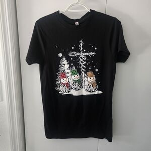 Black Snowman Graphic Short Sleeve Tee